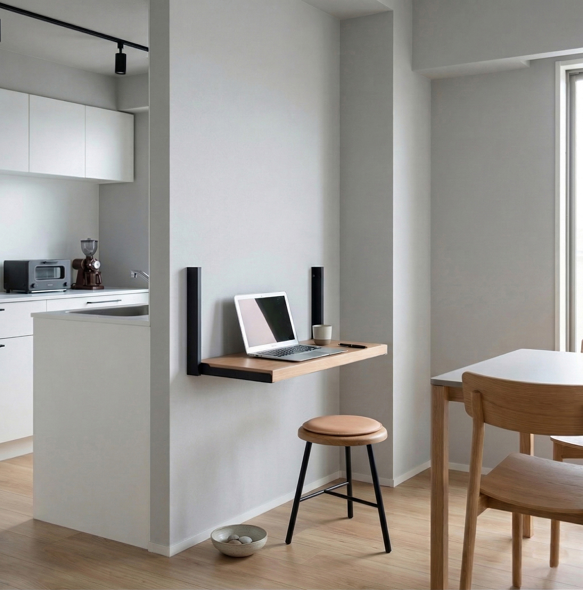 たたむと厚さ3cmになる棚受け TANNER FLATTA デザイン事例 DIY リノベ/ Doogdesign. Inc.