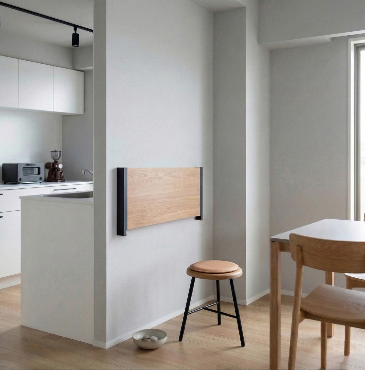 たたむと厚さ3cmになる棚受け TANNER FLATTA デザイン事例 DIY リノベ/ Doogdesign. Inc.